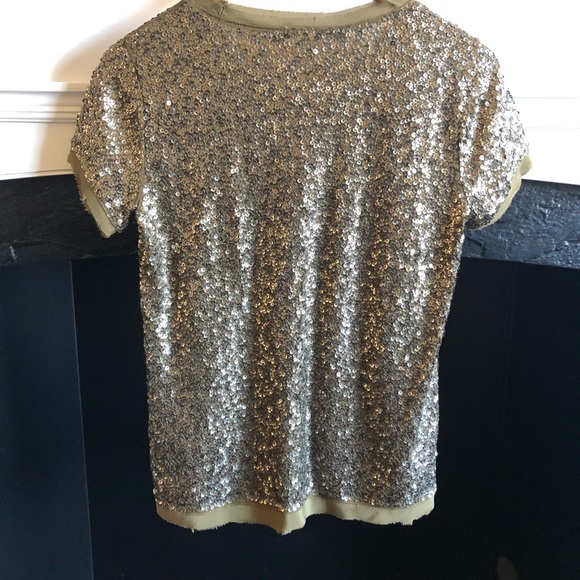J Crew sequined top - army greenish brown - Picture 2 of 3